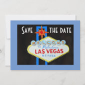 Las Vegas Wedding Save the Date Blue Kaart (Voorkant)
