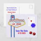 Las Vegas Wedding Save the Date Briefkaart (Voorkant / Achterkant)