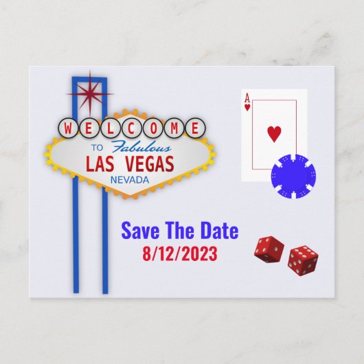 Las Vegas Wedding Save the Date Briefkaart (Voorkant)