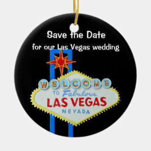 Las Vegas Wedding Save the Date Keramisch Ornament