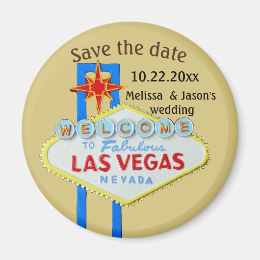 Las Vegas Wedding Save the Date Magnet (Voorkant)