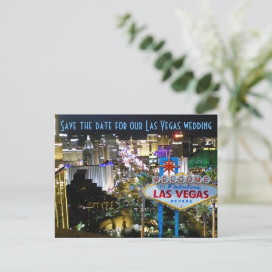 Las Vegas Wedding Save the Date NV Aankondigingskaart (Staand voorkant)