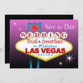 Las Vegas Wedding Save the Date - paars (Voorkant / Achterkant)