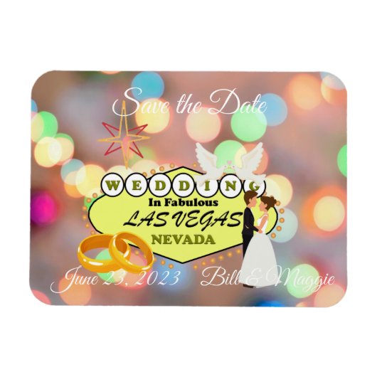 Las Vegas Wedding Save the Date Photo Magnet Magneet (Horizontaal)
