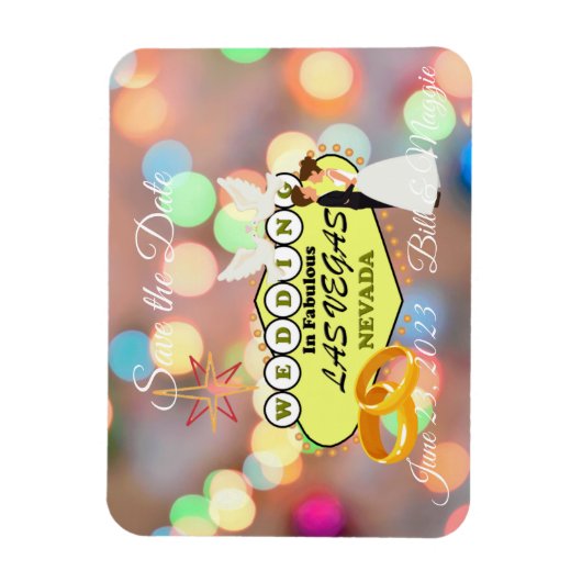 Las Vegas Wedding Save the Date Photo Magnet Magneet (Verticaal)