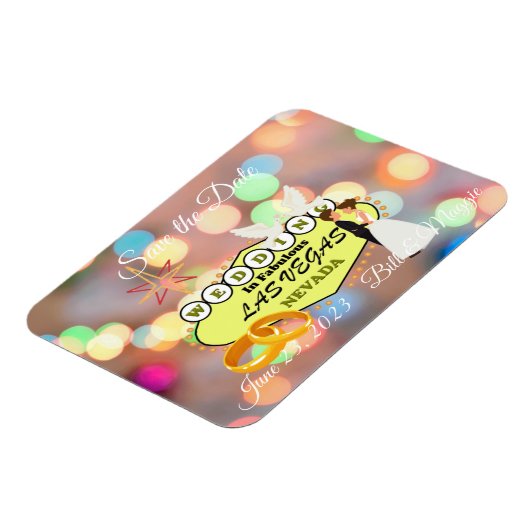 Las Vegas Wedding Save the Date Photo Magnet Magneet (Linkerzijde)