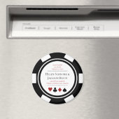 Las Vegas Wedding Save the Date Poker Chip Black Magneet (Insitu (Vaatwasser))