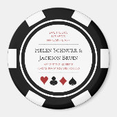 Las Vegas Wedding Save the Date Poker Chip Black Magneet (Voorkant)