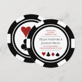 Las Vegas Wedding Save the Date Poker Chip Casino Kaart (Voorkant / Achterkant)
