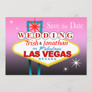 Las Vegas Wedding Save the Date - roze