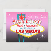 Las Vegas Wedding Save the Date - roze (Voorkant)