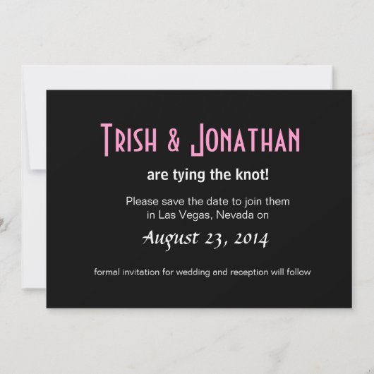 Las Vegas Wedding Save the Date - roze (Achterkant)