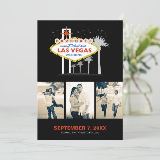 Las Vegas Wedding Save-the-date Save The Date (Staand voorkant)