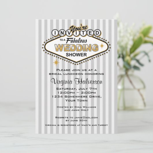 Las Vegas Wedding Shower Uitnodiging (Staand voorkant)
