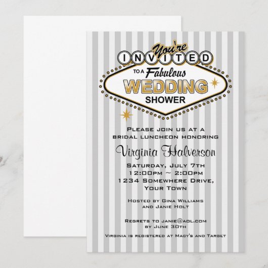 Las Vegas Wedding Shower Uitnodiging (Voorkant / Achterkant)