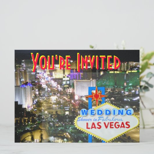 Las Vegas Wedding Shower Uitnodiging (Staand voorkant)