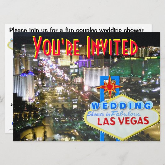 Las Vegas Wedding Shower Uitnodiging (Voorkant / Achterkant)