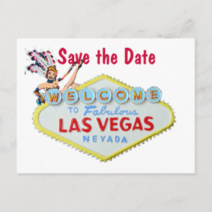 Las Vegas Wedding Sign beroemd gemaakt door Showgi Aankondigingskaart