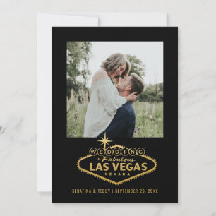 Las Vegas Wedding Sign Black Gold Foto Save The Date
