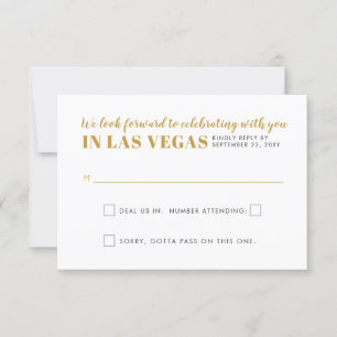 Las Vegas Wedding Sign Funny Gambling Wording RSVP Kaartje