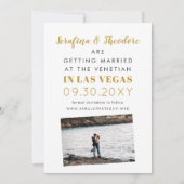 Las Vegas Wedding Sign Gold Foto Save the Date (Achterkant)