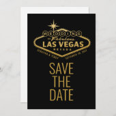Las Vegas Wedding Sign Gold Foto Save the Date (Voorkant / Achterkant)