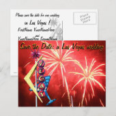 Las Vegas Wedding Sign Vuurwerk Aankondigingskaart (Voorkant / Achterkant)