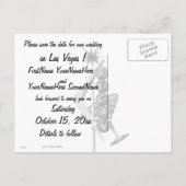 Las Vegas Wedding Sign Vuurwerk Aankondigingskaart (Achterkant)