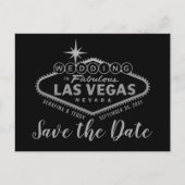 Las Vegas Wedding Silver en Red Save the Date Aankondigingskaart (Voorkant)