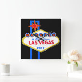 Las Vegas Wedding Souvenir Vierkante Klok (Huis)