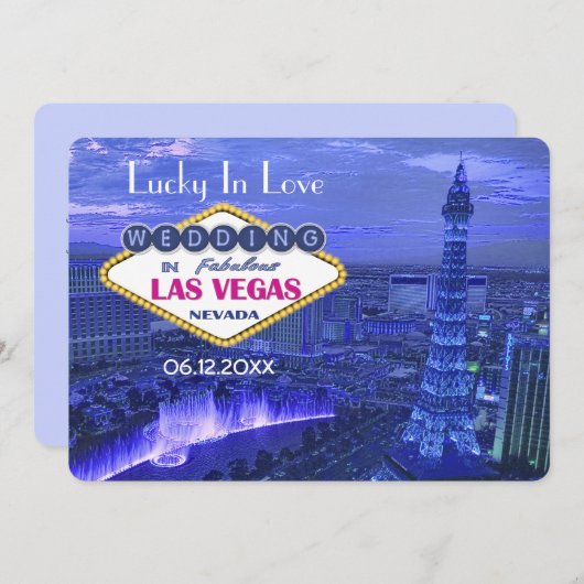 Las Vegas Wedding - sparen de Datum Save The Date (Voorkant / Achterkant)