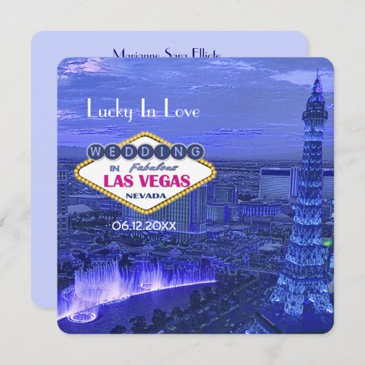 Las Vegas Wedding - sparen de Datum Save The Date (Voorkant / Achterkant)