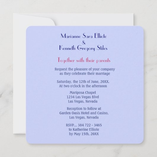 Las Vegas Wedding - sparen de Datum Save The Date (Achterkant)