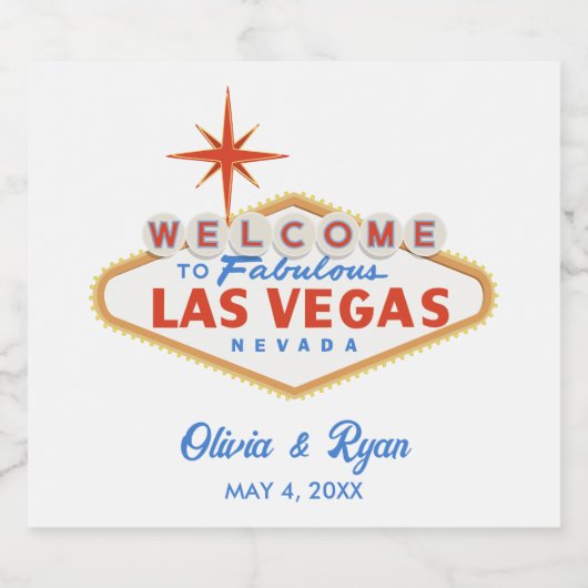 Las Vegas Wedding Sparkling Wijnetiket (Enkel label)