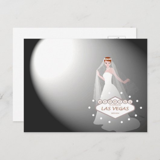 Las Vegas Wedding "Spotlight on Bride" Briefkaart (Voorkant / Achterkant)