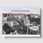Las Vegas Wedding Strip en Welcome Sign Uitzicht Gastenboek (Voorkant)