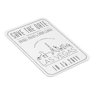Las Vegas Wedding Stylized Skyline Save the Date Magneet