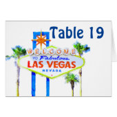 Las Vegas Wedding Table Number tentkaarten (Voorkant Horizontaal)