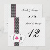 Las Vegas Wedding Table Nummers Briefkaart (Voorkant / Achterkant)