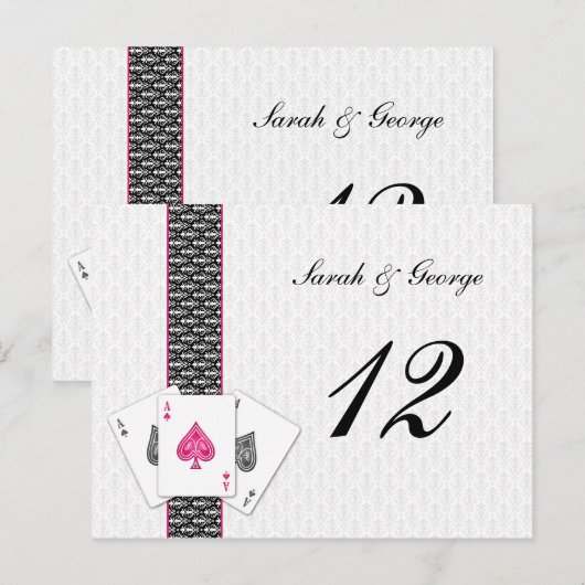 Las Vegas Wedding Table Nummers Briefkaart (Voorkant / Achterkant)