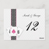 Las Vegas Wedding Table Nummers Briefkaart (Achterkant)