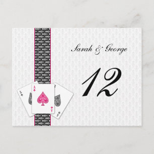 Las Vegas Wedding Table Nummers Briefkaart