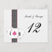 Las Vegas Wedding Table Nummers Briefkaart (Voorkant)