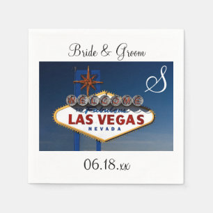 Las Vegas Wedding Theme Monogram Datum Paar Namen Servet