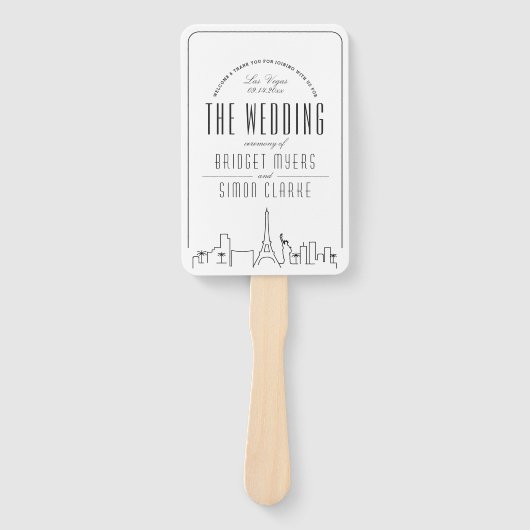 Las Vegas Wedding | Trouwprogramma Hand Fan Handwaaier (Voorkant)