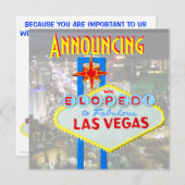 Las Vegas Wedding We Eloped Announding Kaart (Voorkant / Achterkant)