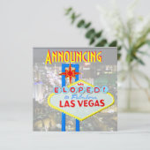 Las Vegas Wedding We Eloped Announding Kaart (Staand voorkant)