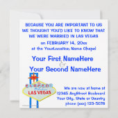 Las Vegas Wedding We Eloped Announding Kaart (Achterkant)