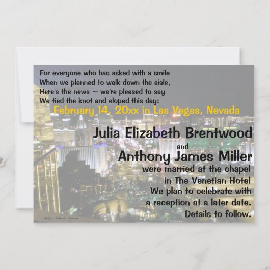 Las Vegas Wedding We hielden de aankondiging van d (Achterkant)