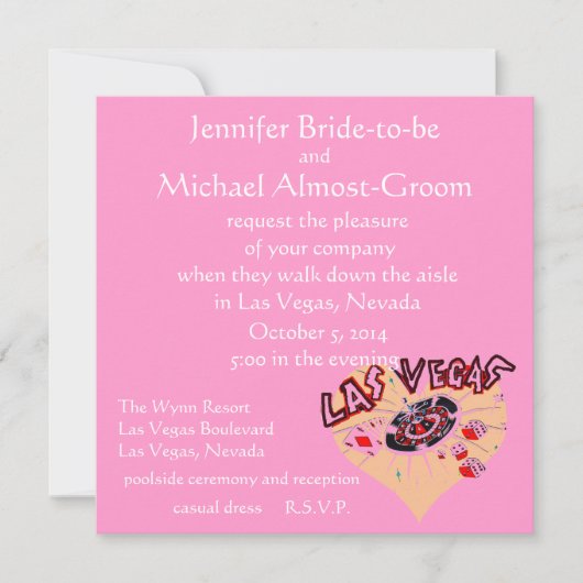 Las Vegas Weddings Pink Heart Kaart (Voorkant)